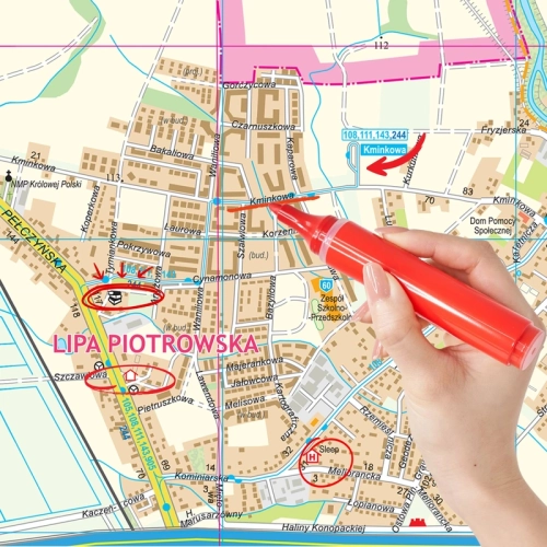 Wrocław. Mapa ścienna 1:15 000, 206x143 cm, SwiatMap.pl